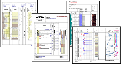 boring log, well log and borehole log